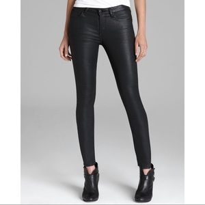 Joie coated black skinny jeans rag bone Paige zara